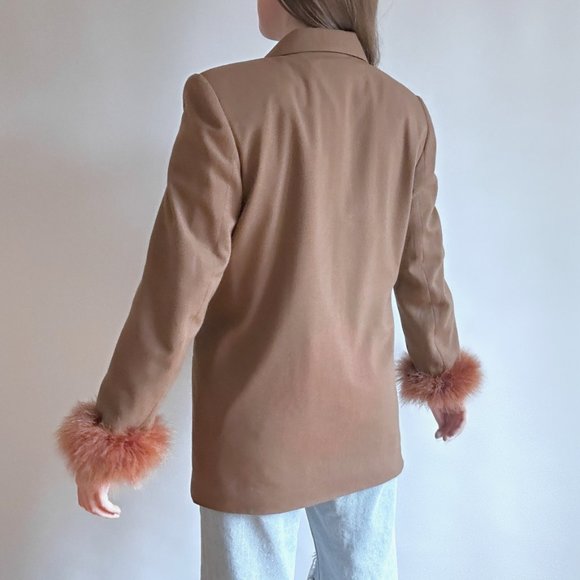 Reworked Brown Feather Blazer - Picture 6 of 6